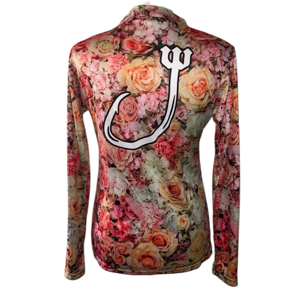 Reel Wicked Floral Fishing Performance Long Sleeve Shirt Size Small - Picture 5 of 5